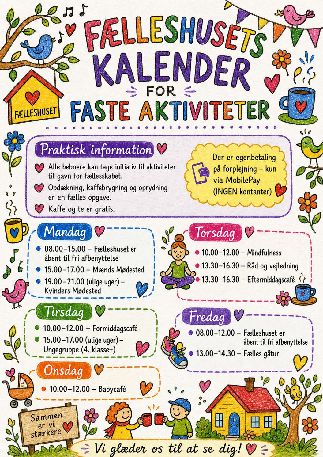 fælleshusets faste aktiviteter
